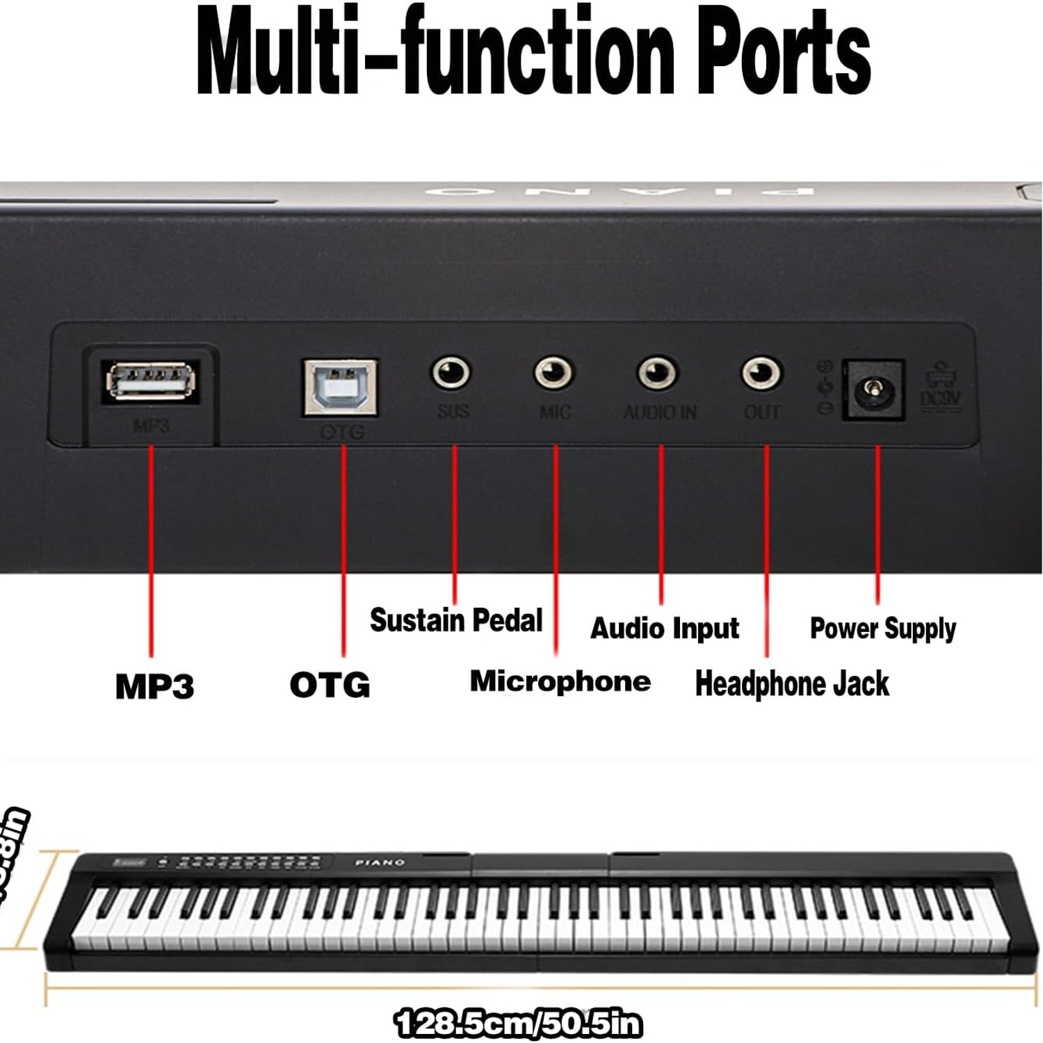 OMZZ Ryuusei 88 Foldable 88 Key Digital Piano Beginner Set: image 4