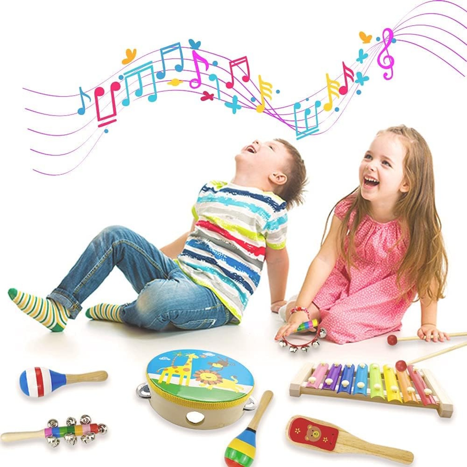 Kids Percussion Set with Wooden Xylophone: image 9